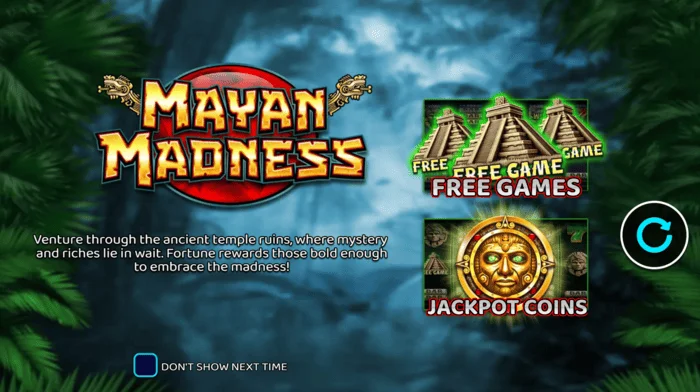 Mayan Madness - pangunahing menu na may temang Mayan